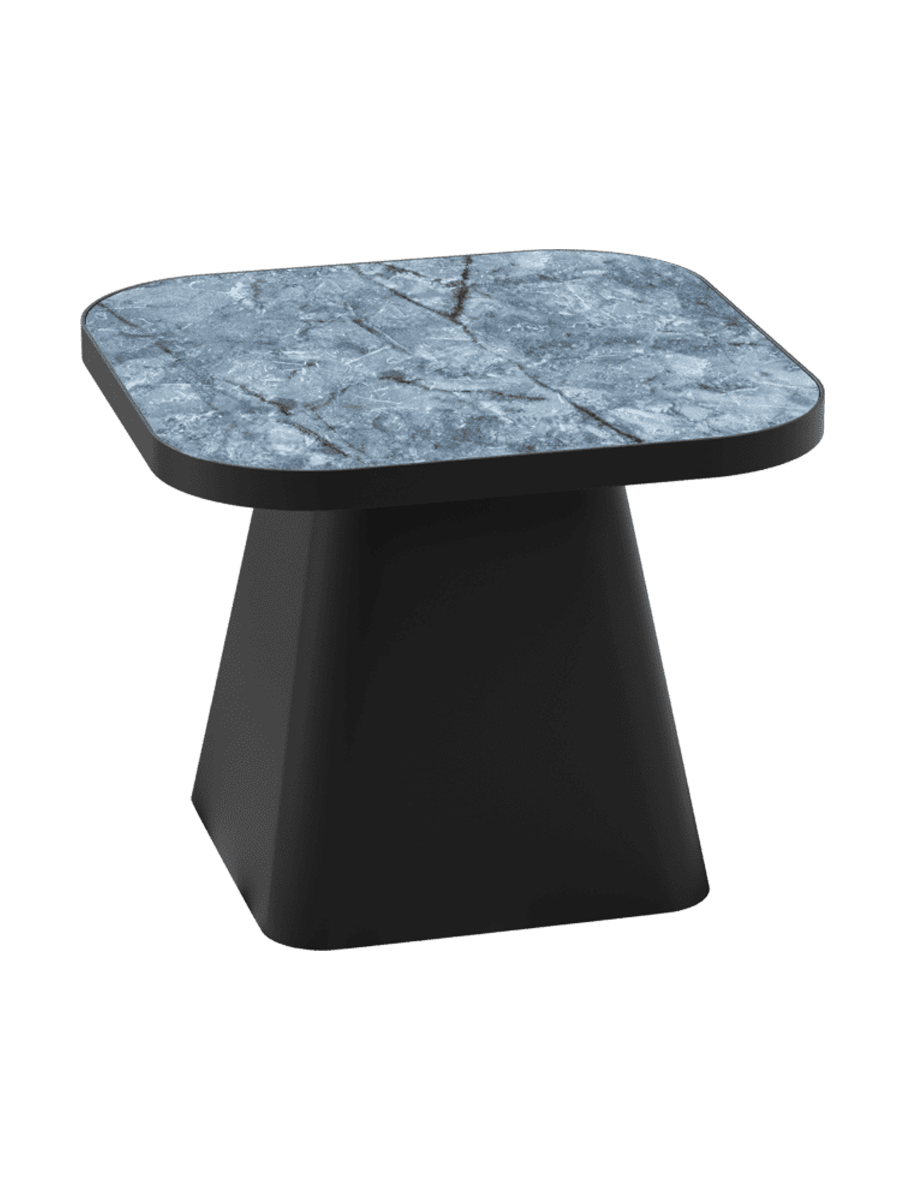 
Table d'appoint design « Petra » 50 x 50 cm - Aspect marbre Calacatta brillant / 40 cm