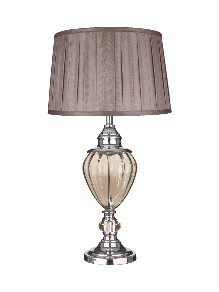 
Large, elegant table lamp "Greyson" Ø 38/ 68 cm - Amber/Taupe