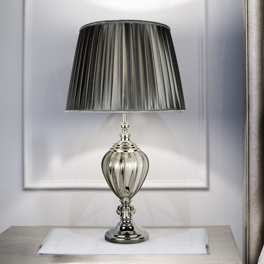 
Large, elegant table lamp "Greyson" Ø 38/ 68 cm - Gray/Silver