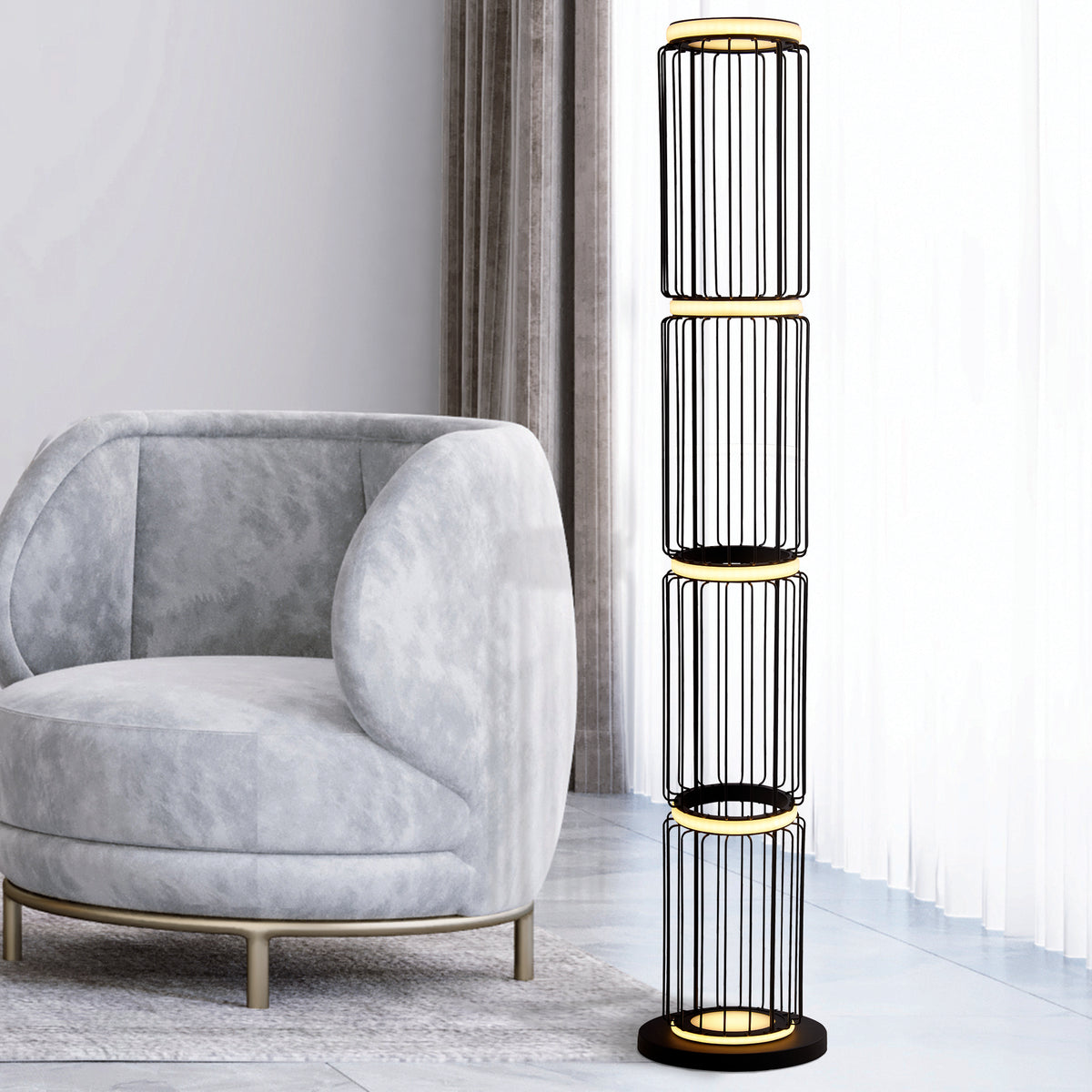 
Moderna lampada da terra LED "Circolo"