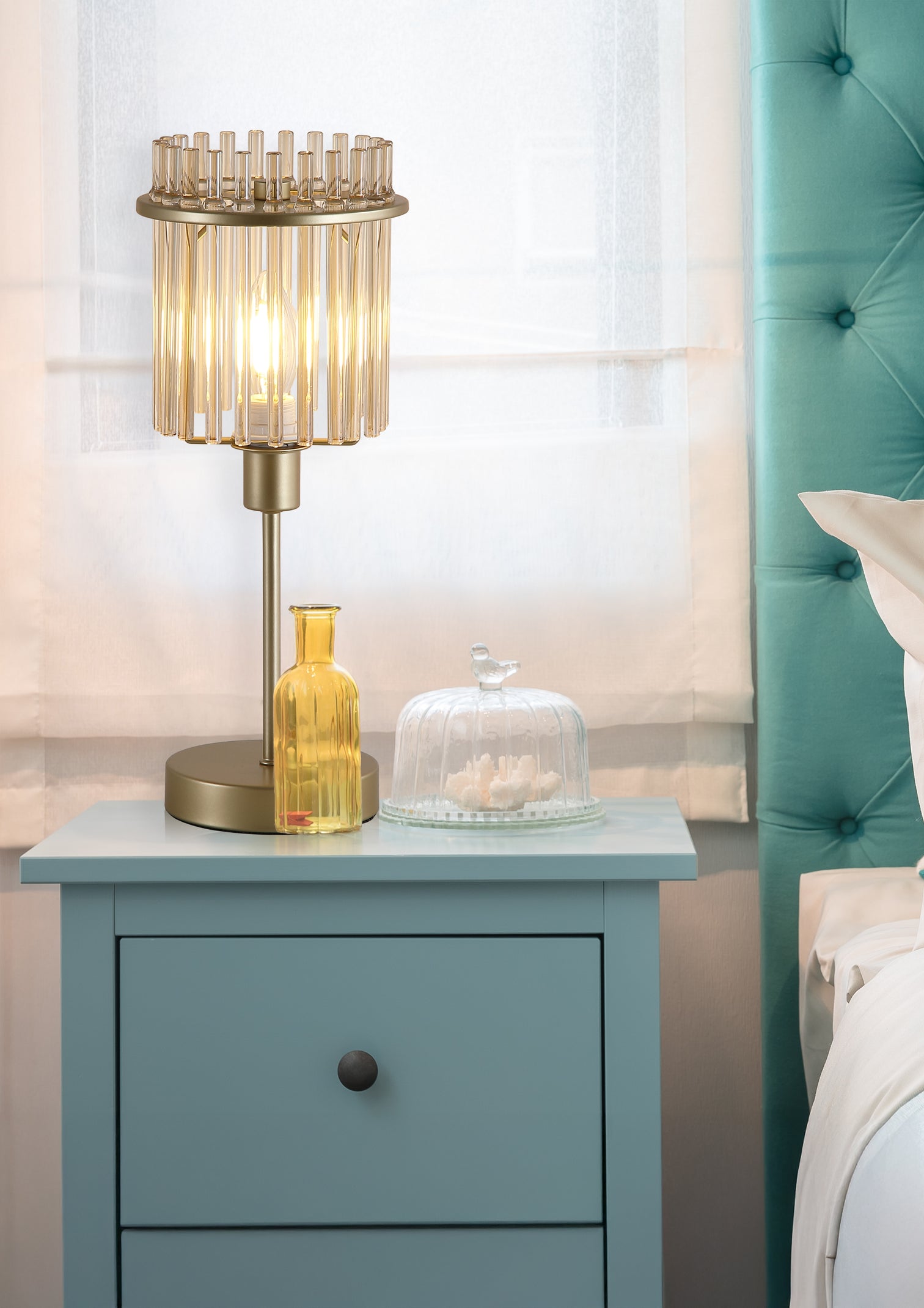 
Luxurious table lamp "Swizzle" - Gold, Champagne