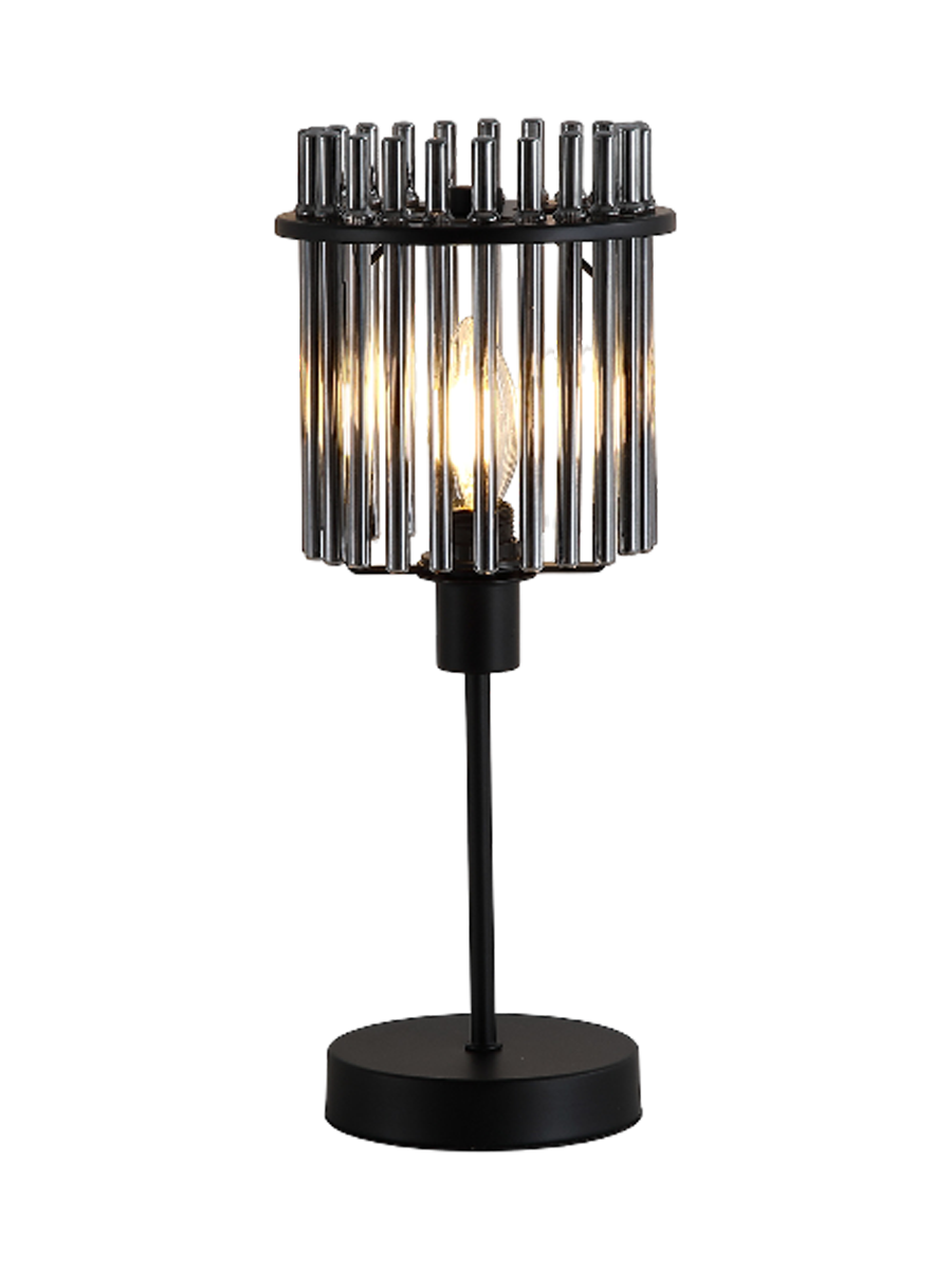 
Luxurious table lamp "Swizzle" - Black, smoked glass