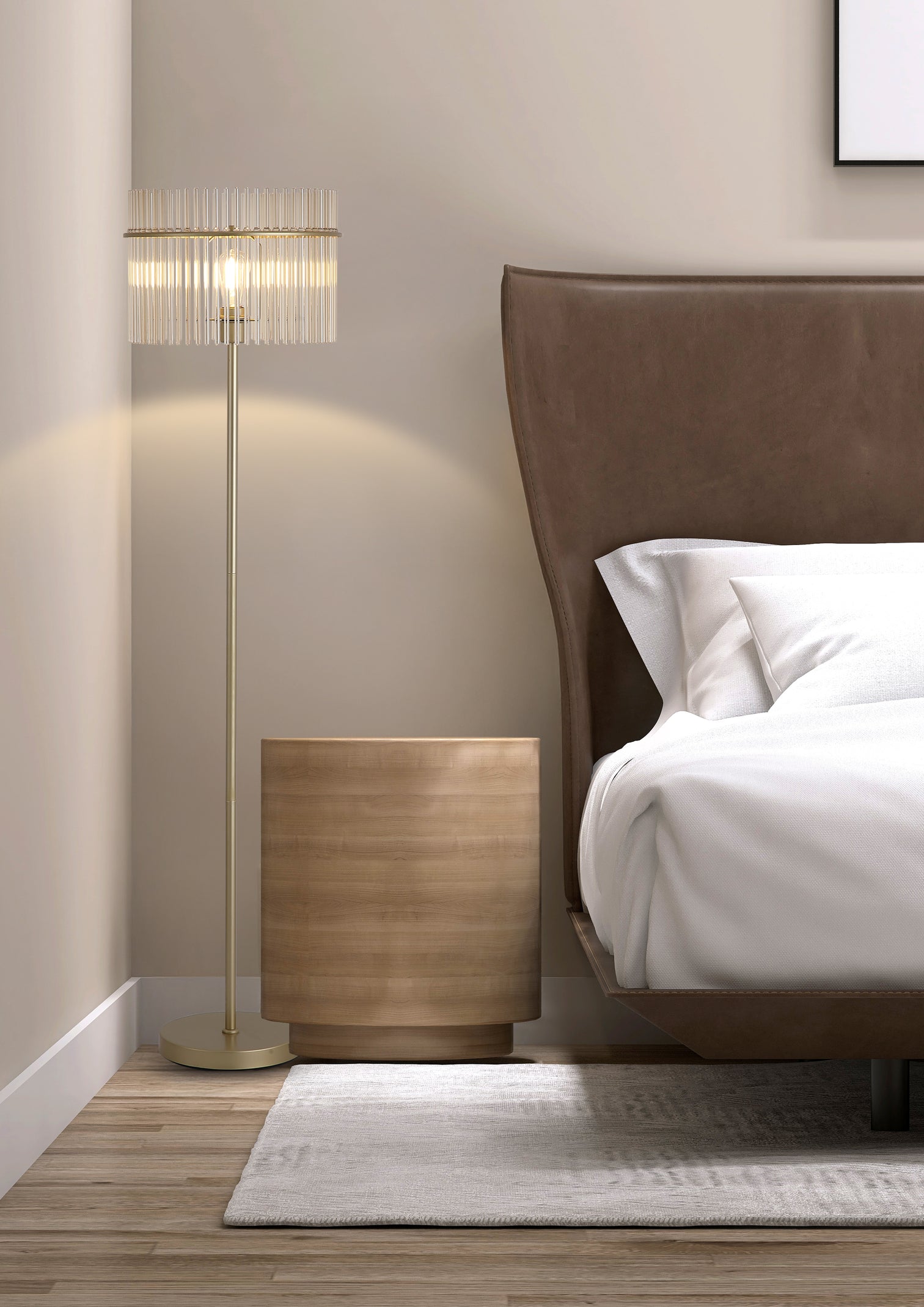 
Luxuriöse Stehlampe "Swizzle" - Gold, Champagne