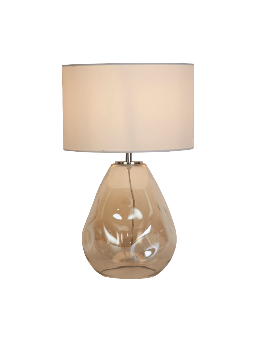 
Design Tischlampe „Devon“ - Beige/Champagner