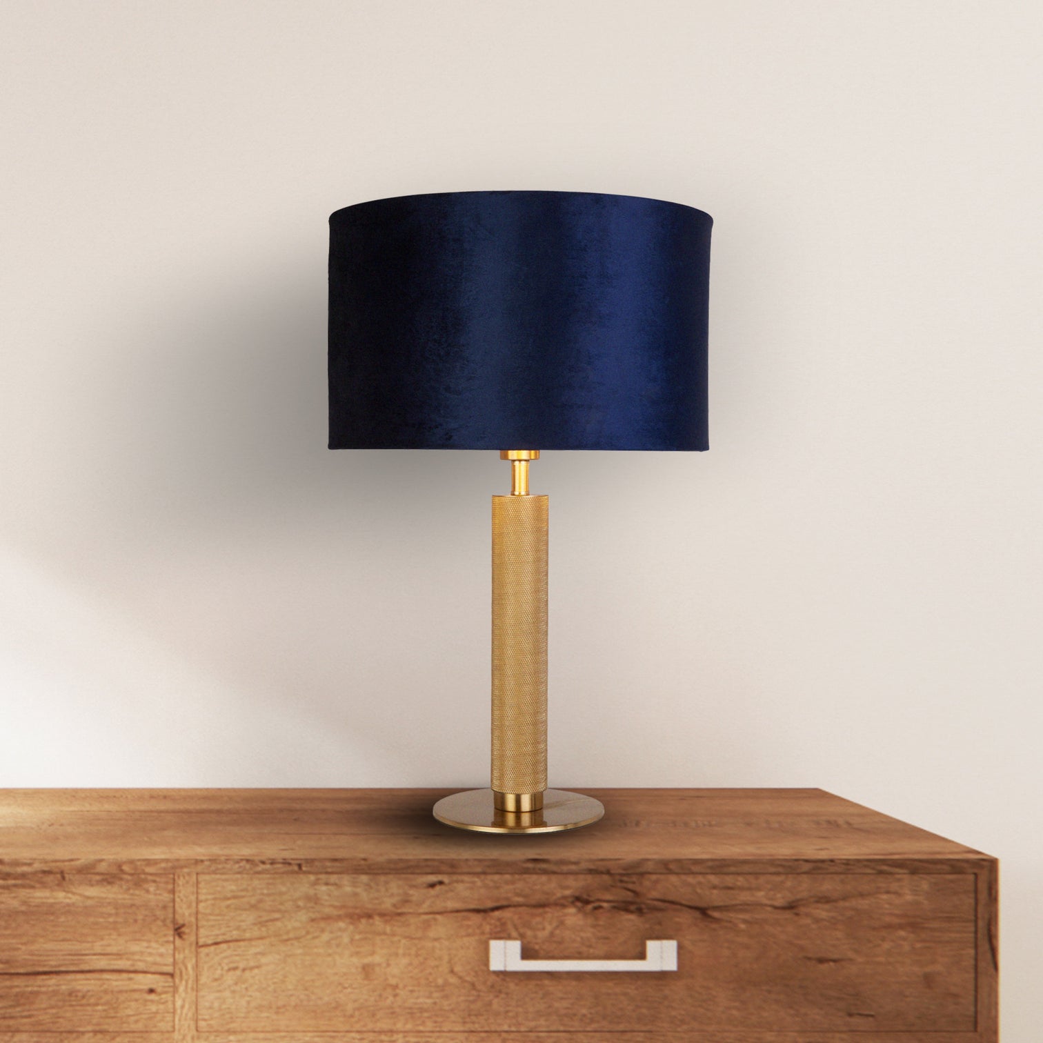 
Elegant Designer Table Lamp "London" - Royal Blue/Gold