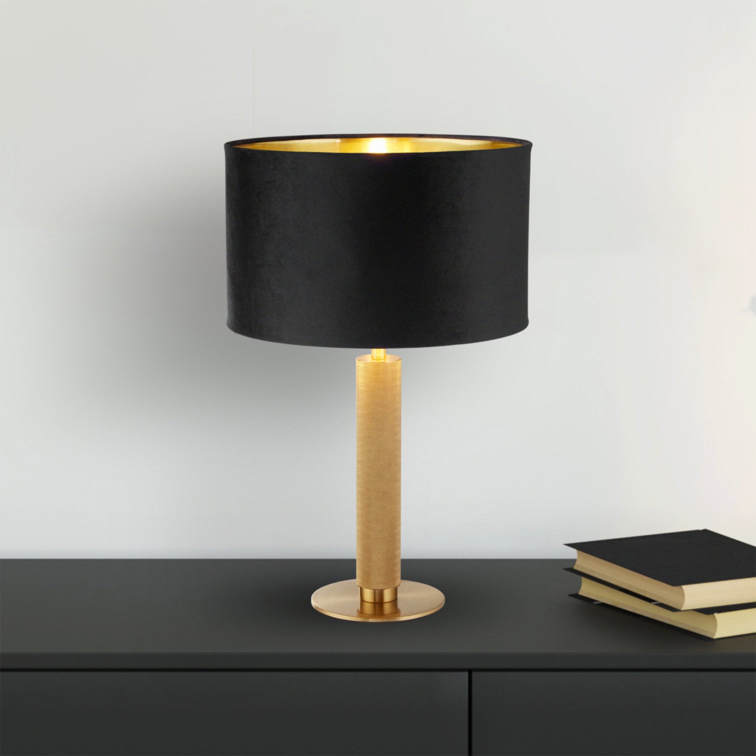 
Elegant Designer Table Lamp "London" - Black/Gold