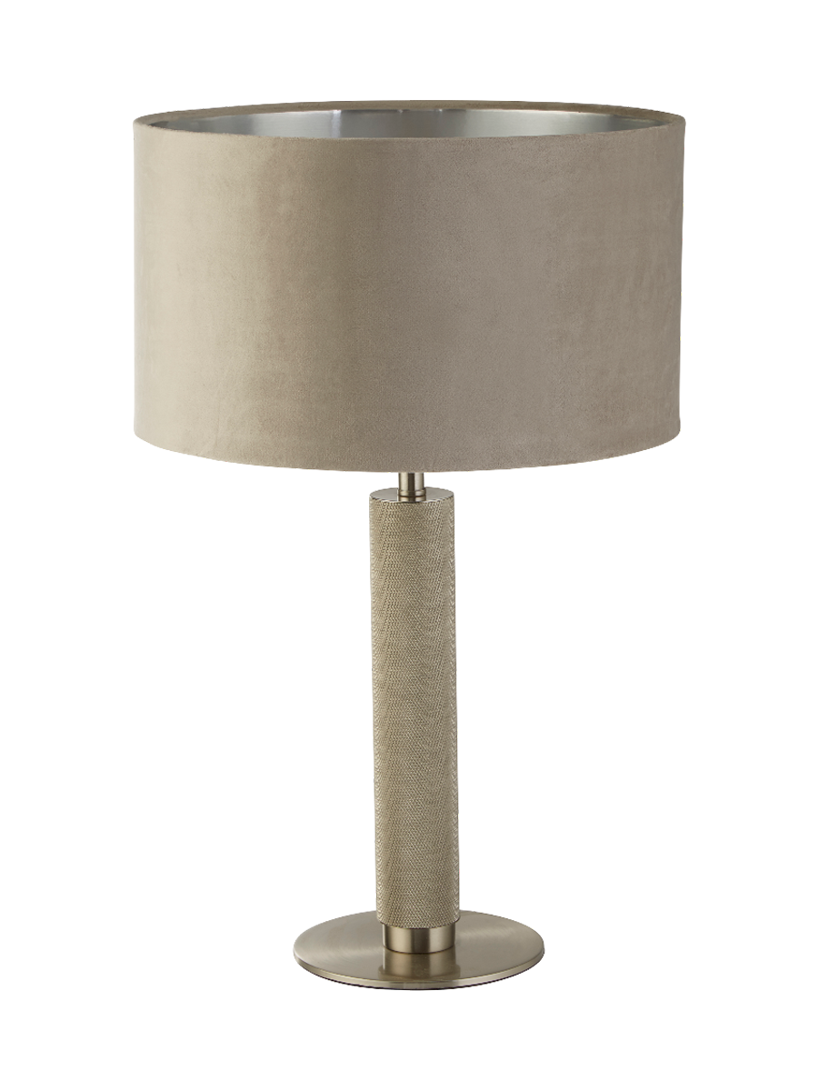 
Elegant Designer Table Lamp "London" - Taupe/Silver