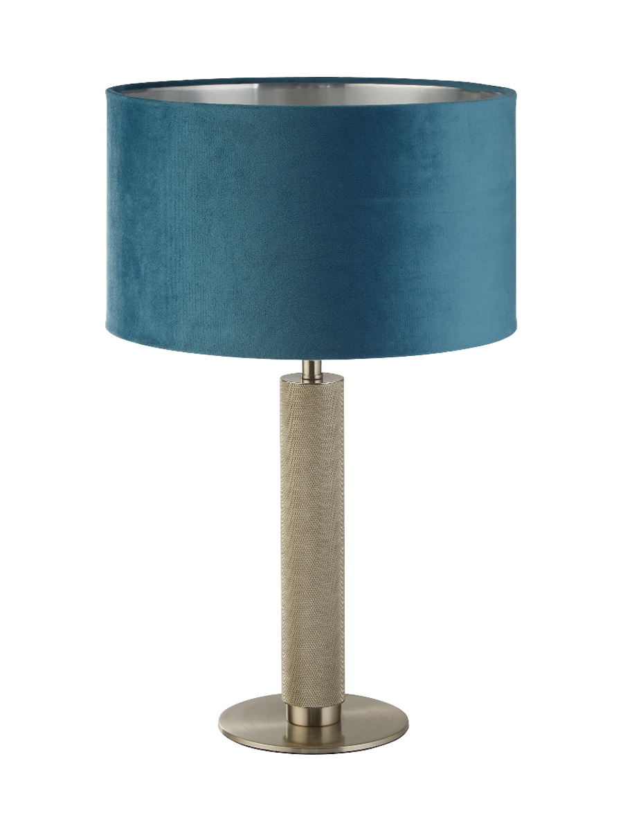 
Elegant Designer Table Lamp "London" - Petrol/Silver