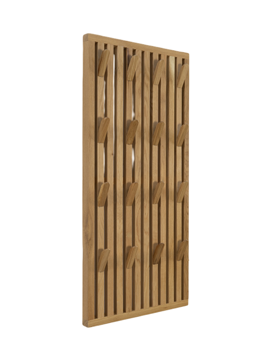 
"Parco Large" designer wall coat rack made of solid oak - Natural