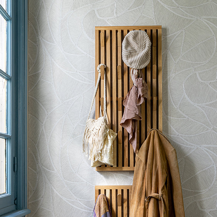 
"Parco Large" designer wall coat rack made of solid oak - Natural