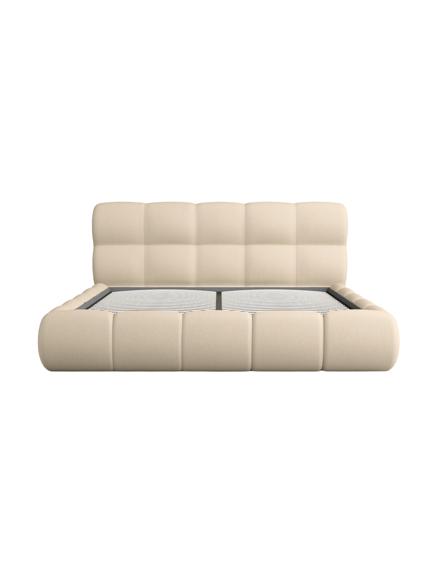 
Design Polsterbett „Isola“ mit Ablagefach, Kunstleder Beige - 140 x 200 cm