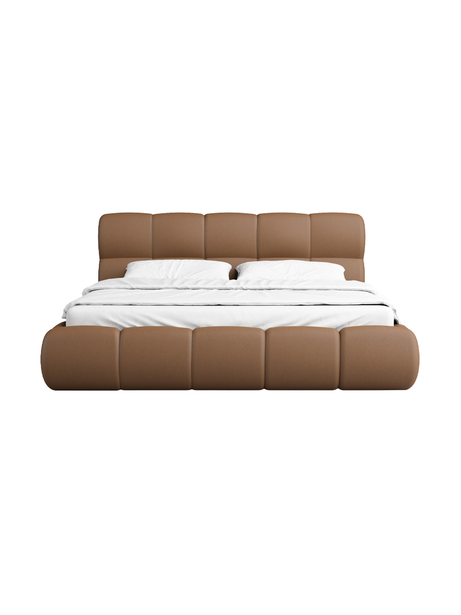 
Design Polsterbett „Isola“ mit Ablagefach, Kunstleder Choco Brown - 140 x 200 cm