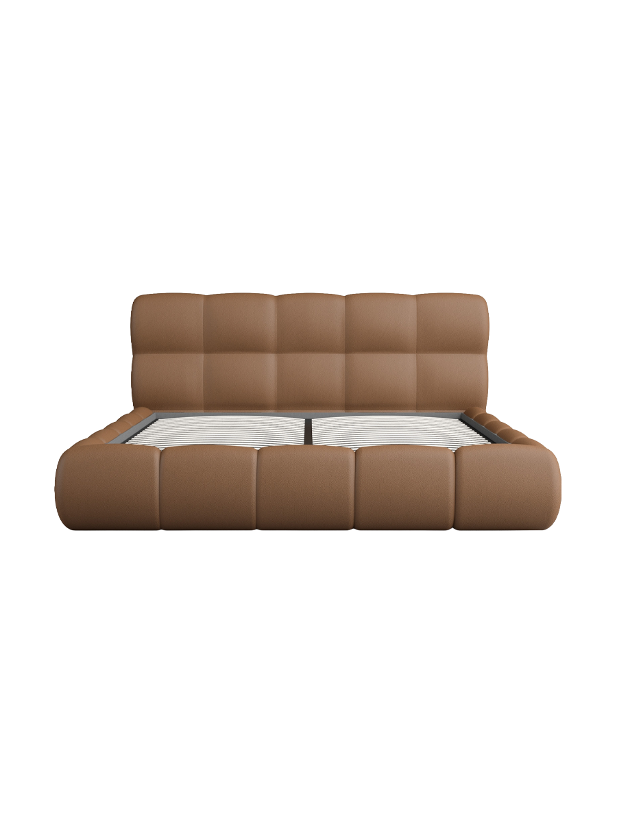 
Design Polsterbett „Isola“ mit Ablagefach, Kunstleder Choco Brown - 140 x 200 cm