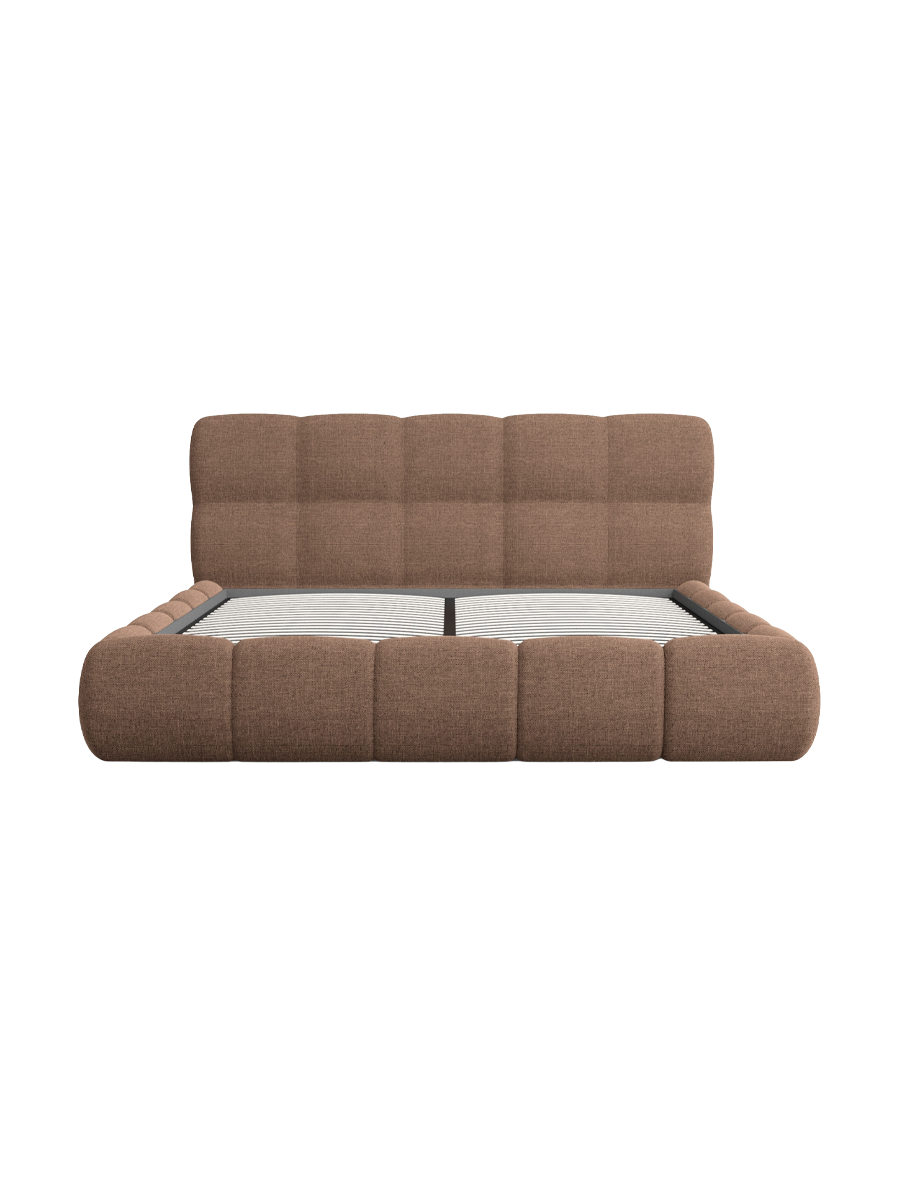 
Design Polsterbett „Isola“ mit Ablagefach, Webstoff Braun - 140 x 200 cm