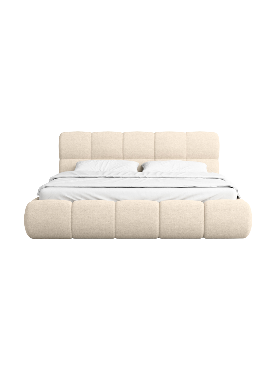
Design Polsterbett „Isola“ mit Ablagefach, Webstoff Cream - 140 x 200 cm