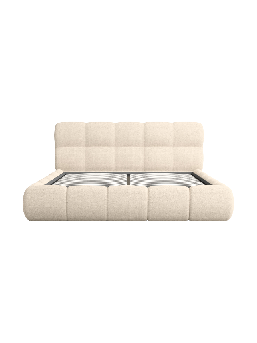 
Design Polsterbett „Isola“ mit Ablagefach, Webstoff Cream - 140 x 200 cm
