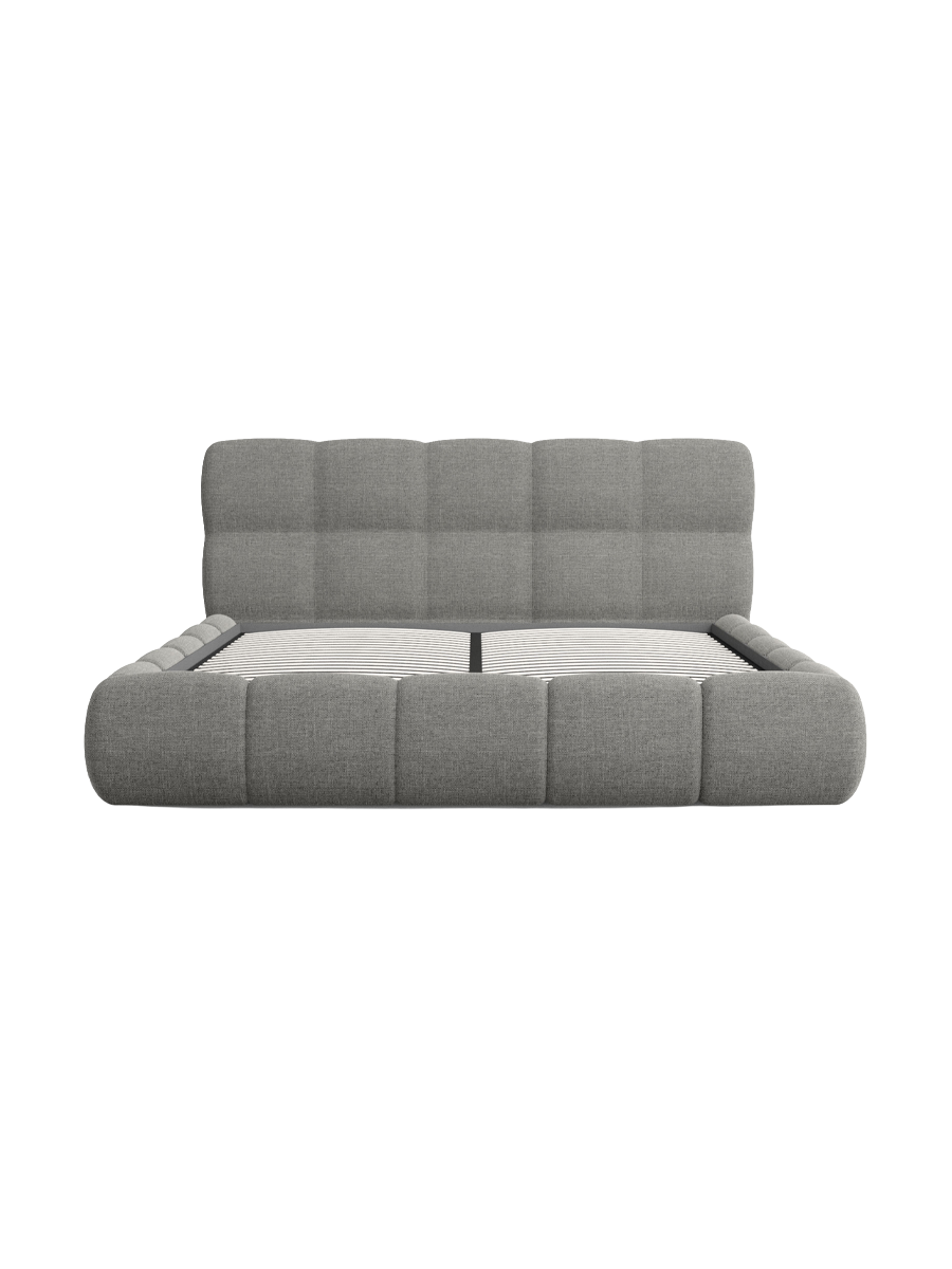 
Design Polsterbett „Isola“ mit Ablagefach, Webstoff Grau - 140 x 200 cm