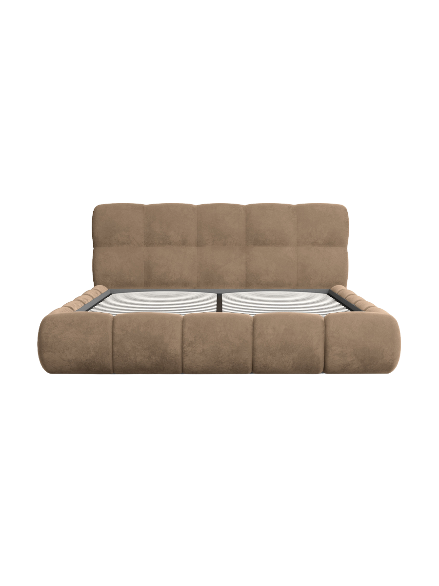 
Design Polsterbett „Isola“ mit Ablagefach, Samt Braun - 140 x 200 cm