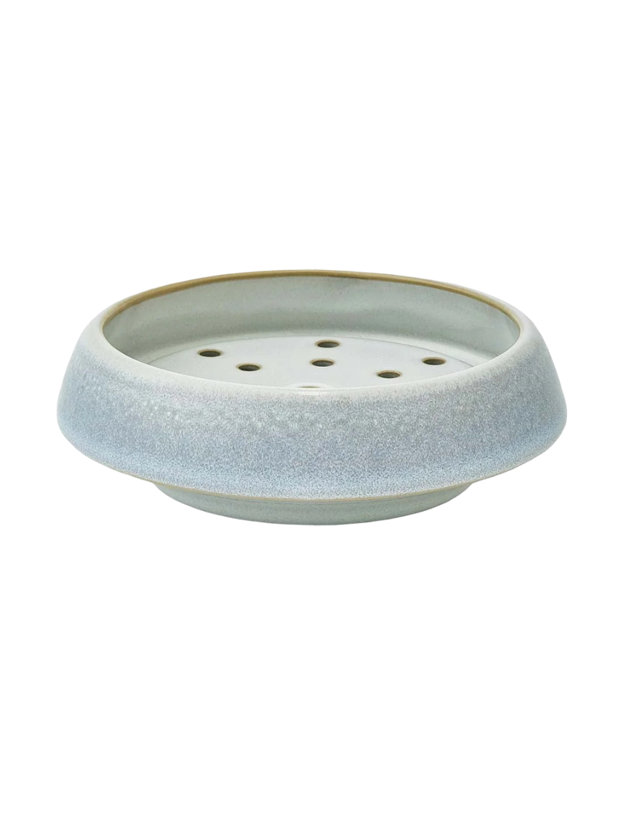 
Handmade Ceramic Design Soap Dish "Figo", Ice Blue