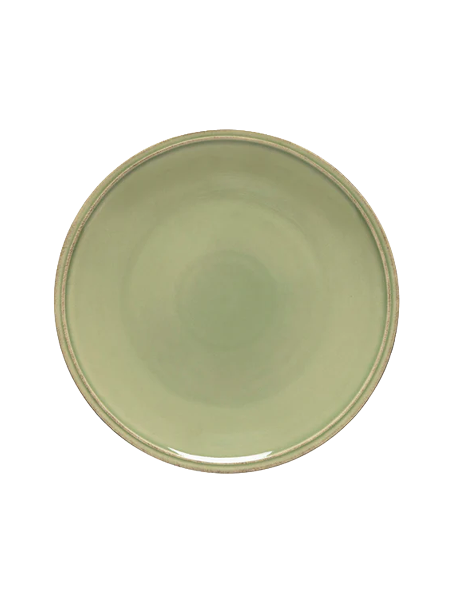 
Assiette à salade et dessert artisanale « Friso » - Vert sauge