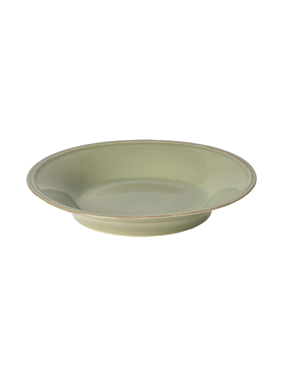 
Assiette creuse et à pâtes « Friso » faite à la main - Vert sauge