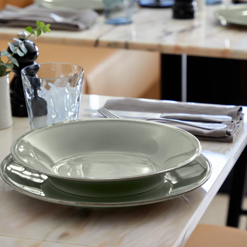 
Handmade Dinner Plate "Friso" - Sage Green