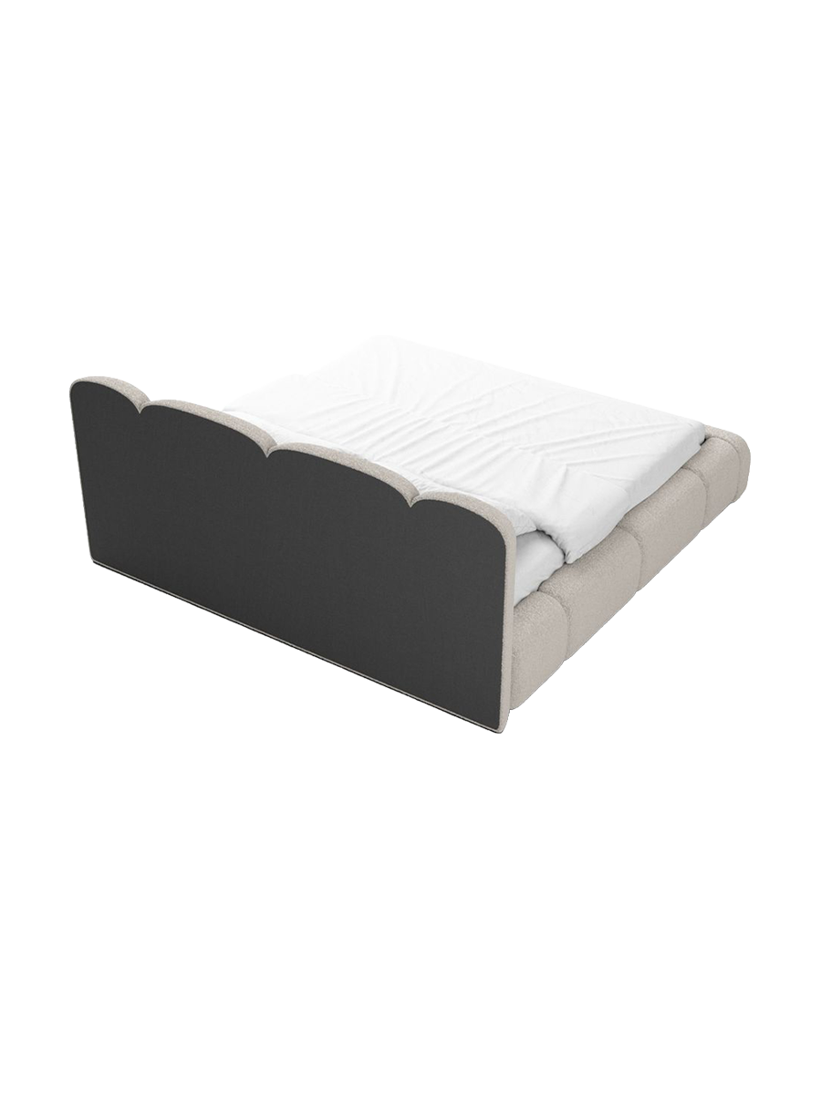 
Design Polsterbett „Elara“ mit Ablagefach, Bouclé Toffee - 140 x 200 cm