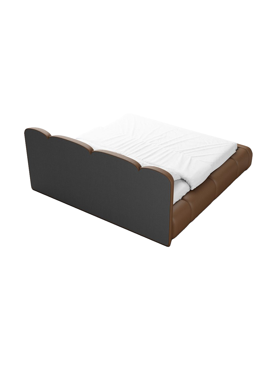 
Design Polsterbett „Elara“ mit Ablagefach, Kunstleder Choco Brown - 140 x 200 cm