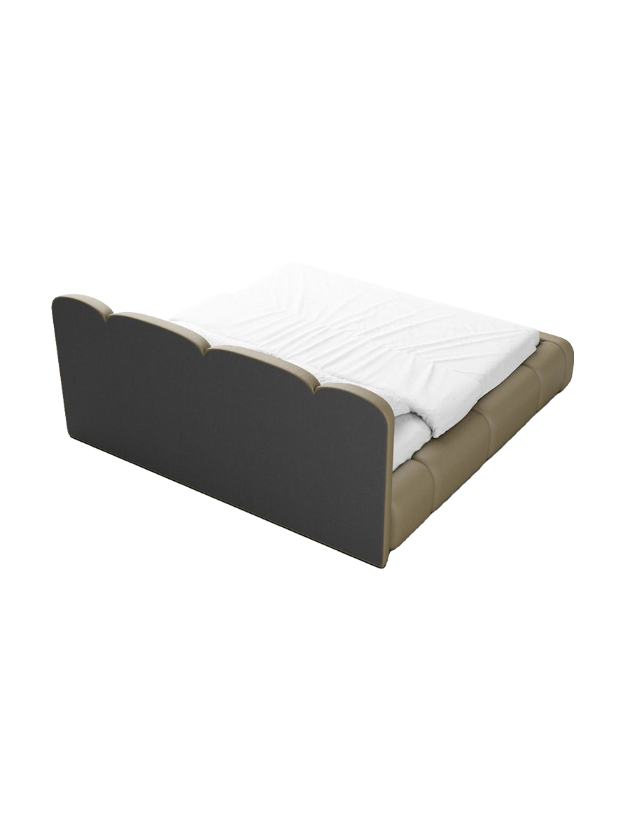 
Design Polsterbett „Elara“ mit Ablagefach, Kunstleder Beige dunkel - 140 x 200 cm