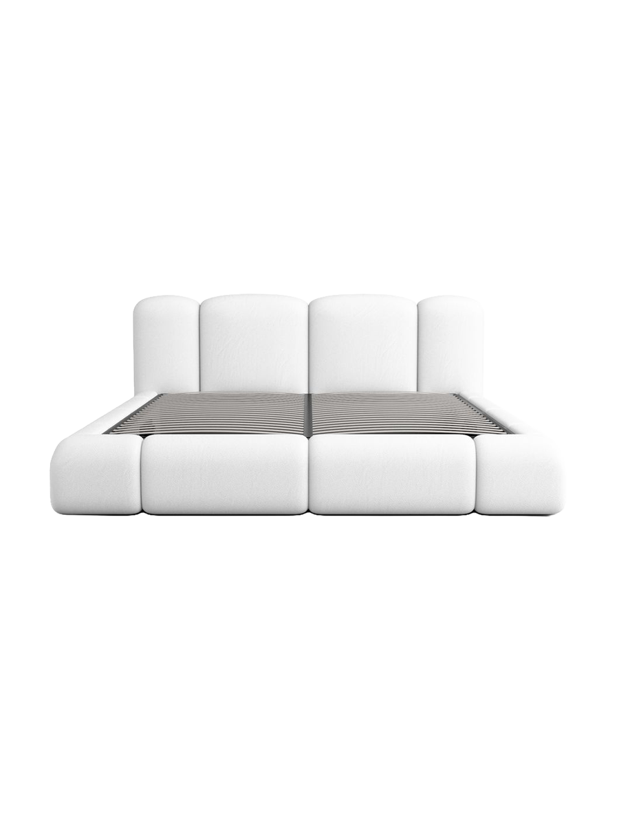 
Design Polsterbett „Elara“ mit Ablagefach, Kunstleder Weiss - 140 x 200 cm