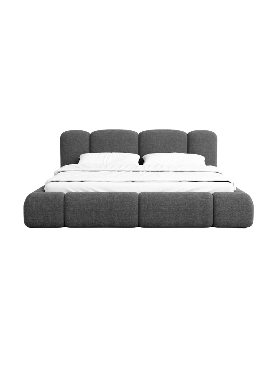 
Design Polsterbett „Elara“ mit Ablagefach, Webstoff Anthrazit - 140 x 200 cm