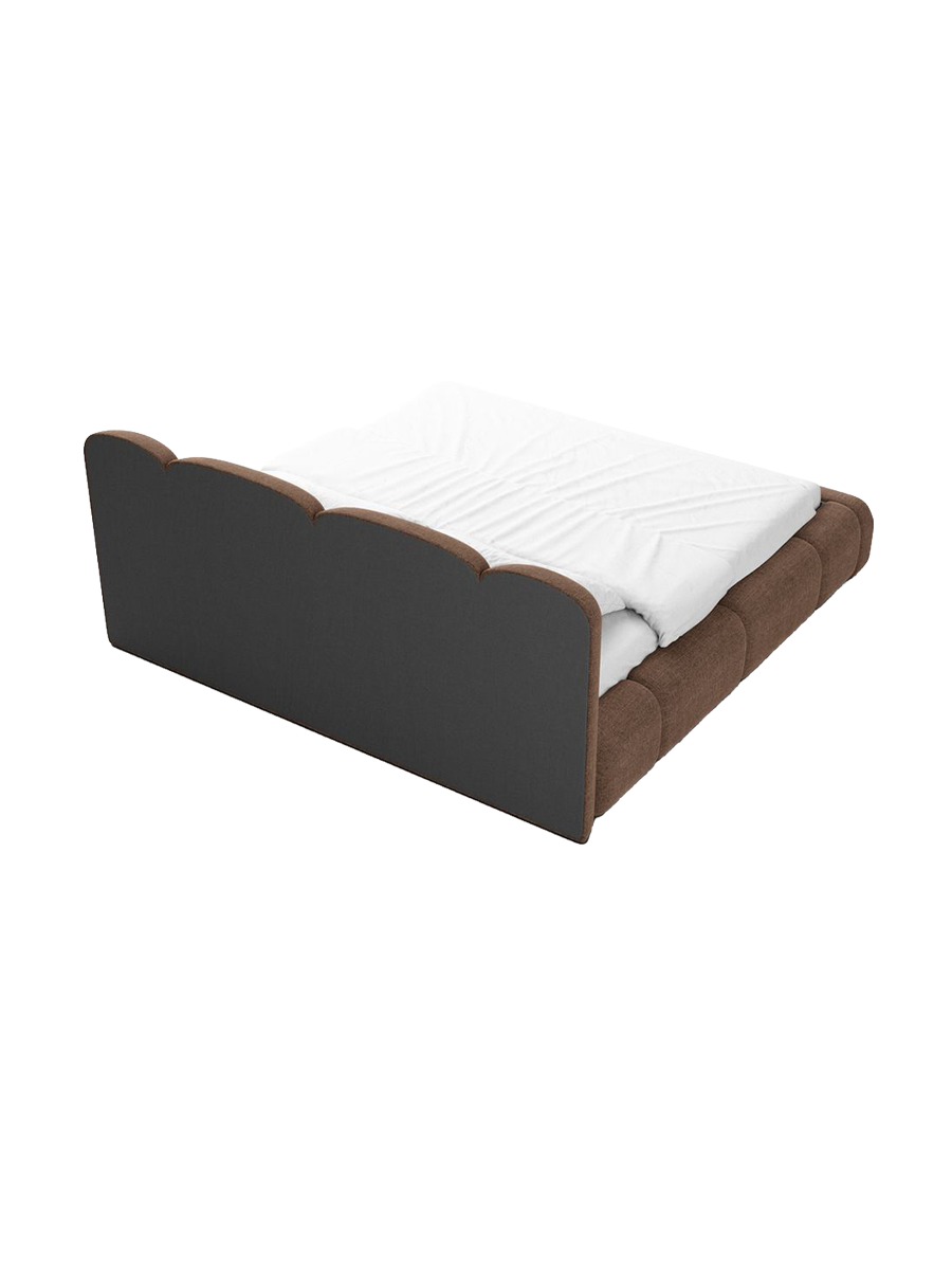 
Design Polsterbett „Elara“ mit Ablagefach, Webstoff Braun - 140 x 200 cm