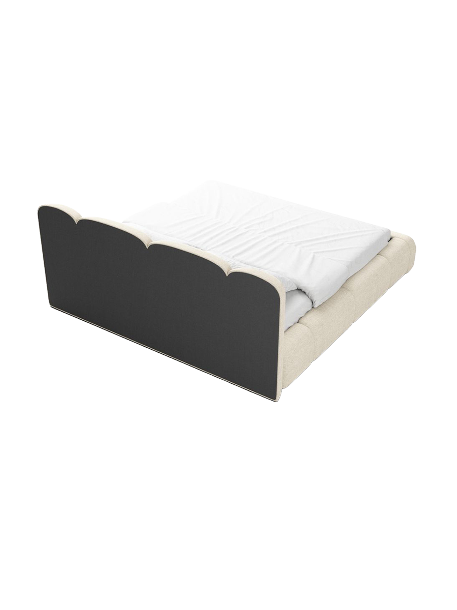 
Design Polsterbett „Elara“ mit Ablagefach, Webstoff Cream - 140 x 200 cm