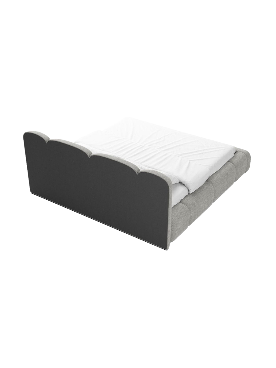 
Design Polsterbett „Elara“ mit Ablagefach, Webstoff Hellgrau - 140 x 200 cm