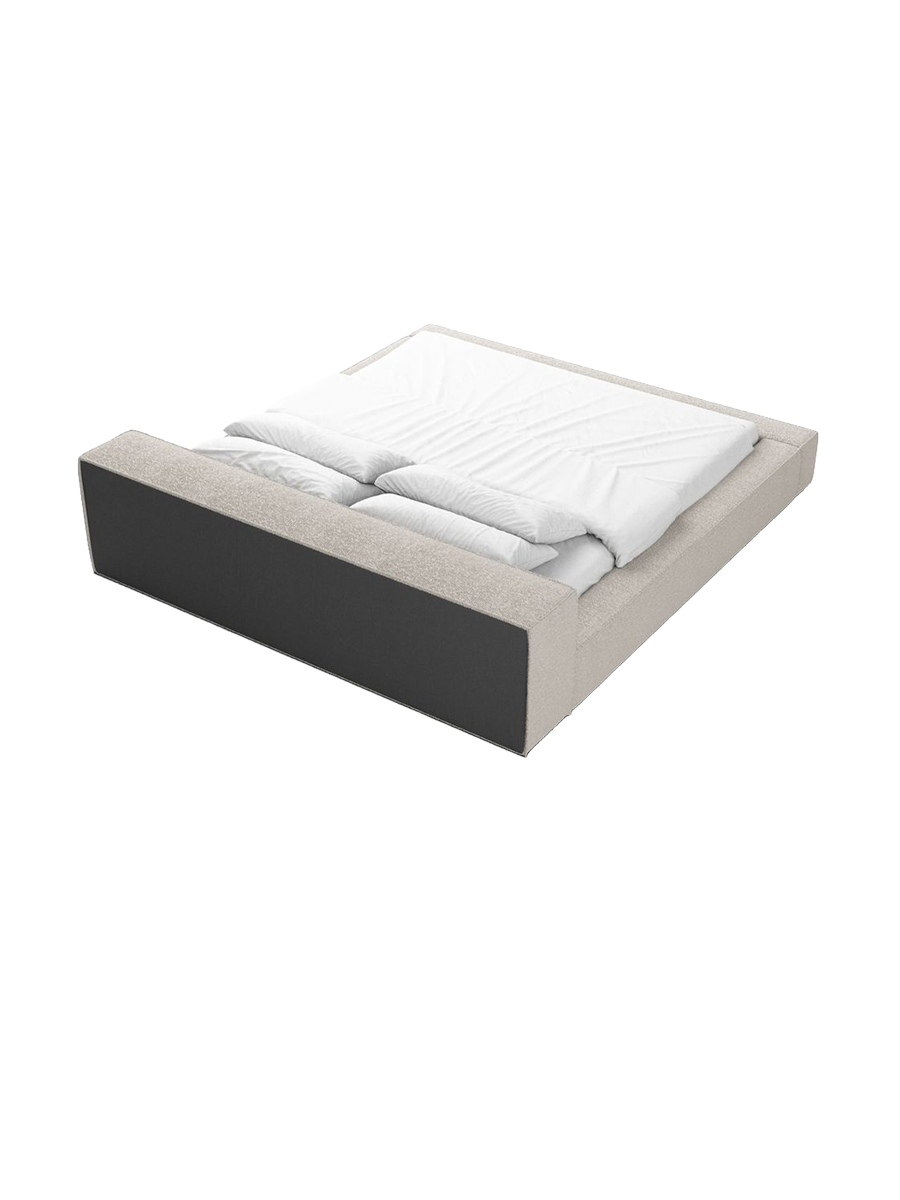 
Design Polsterbett „Alessa“ mit Ablagefach, Bouclé Toffee - 140 x 200 cm