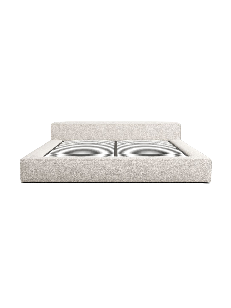 
Design Polsterbett „Alessa“ mit Ablagefach, Bouclé Toffee - 140 x 200 cm