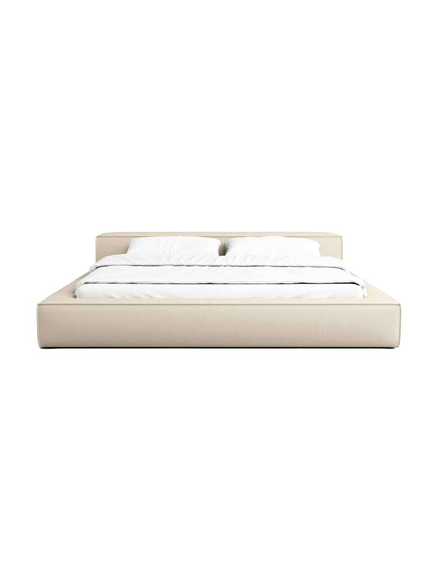 
Design Polsterbett „Alessa“ mit Ablagefach, Kunstleder Beige - 140 x 200 cm