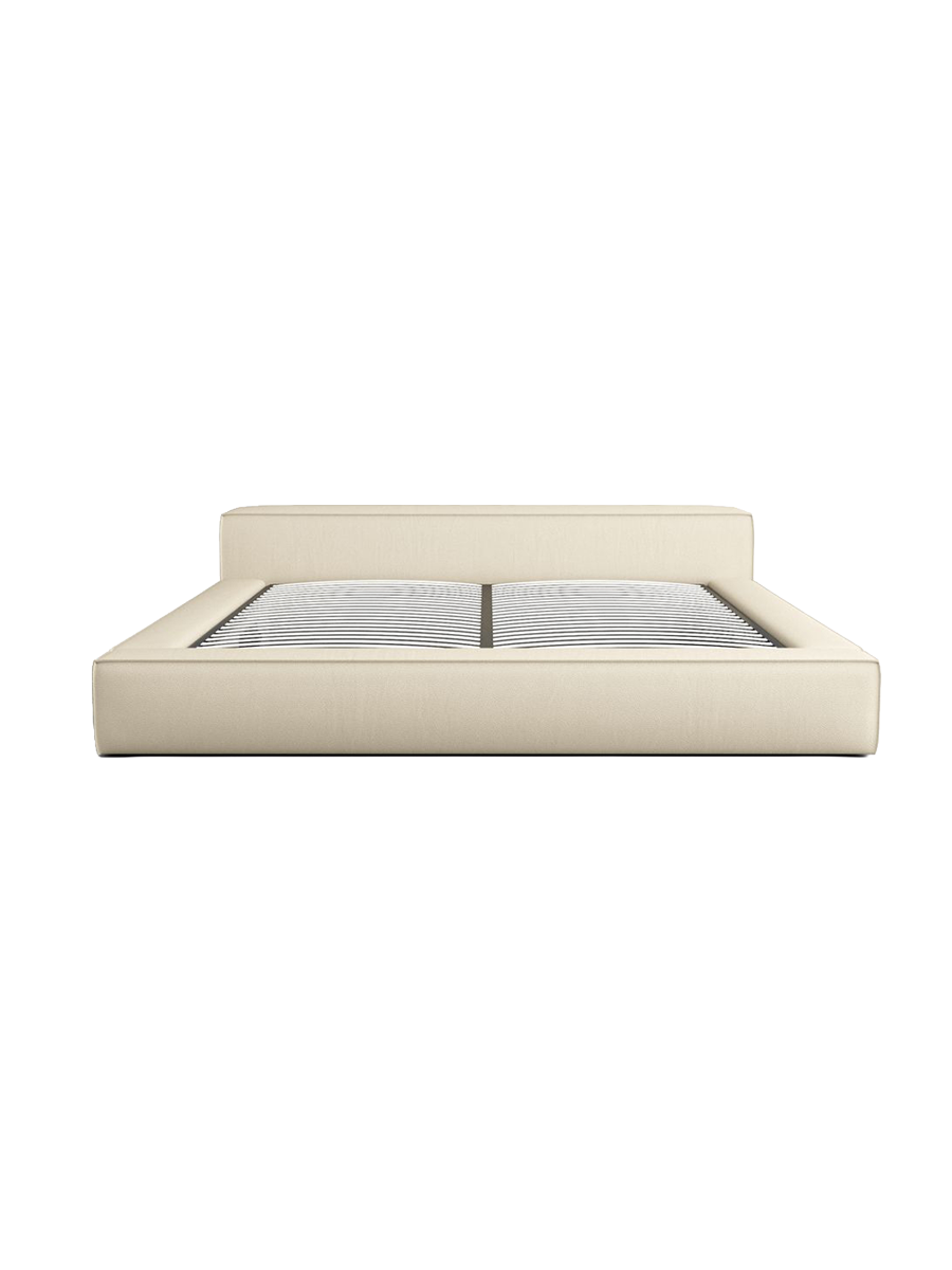 
Design Polsterbett „Alessa“ mit Ablagefach, Kunstleder Beige - 140 x 200 cm