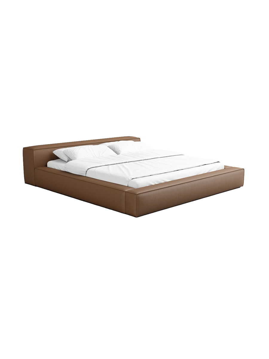
Design Polsterbett „Alessa“ mit Ablagefach, Kunstleder Choco Brown - 140 x 200 cm