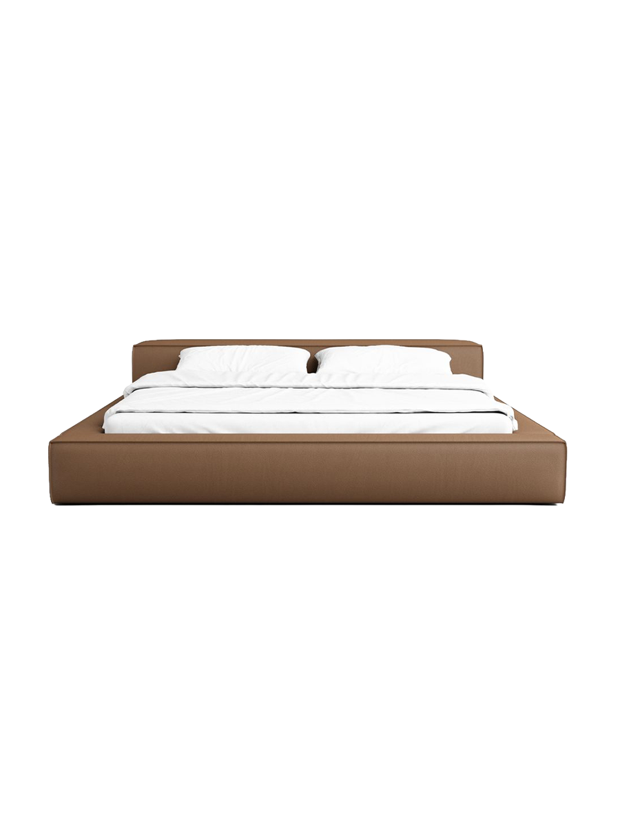 
Design Polsterbett „Alessa“ mit Ablagefach, Kunstleder Choco Brown - 140 x 200 cm