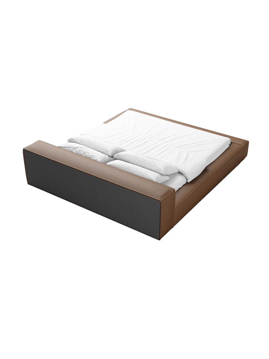 
Design Polsterbett „Alessa“ mit Ablagefach, Kunstleder Choco Brown - 140 x 200 cm