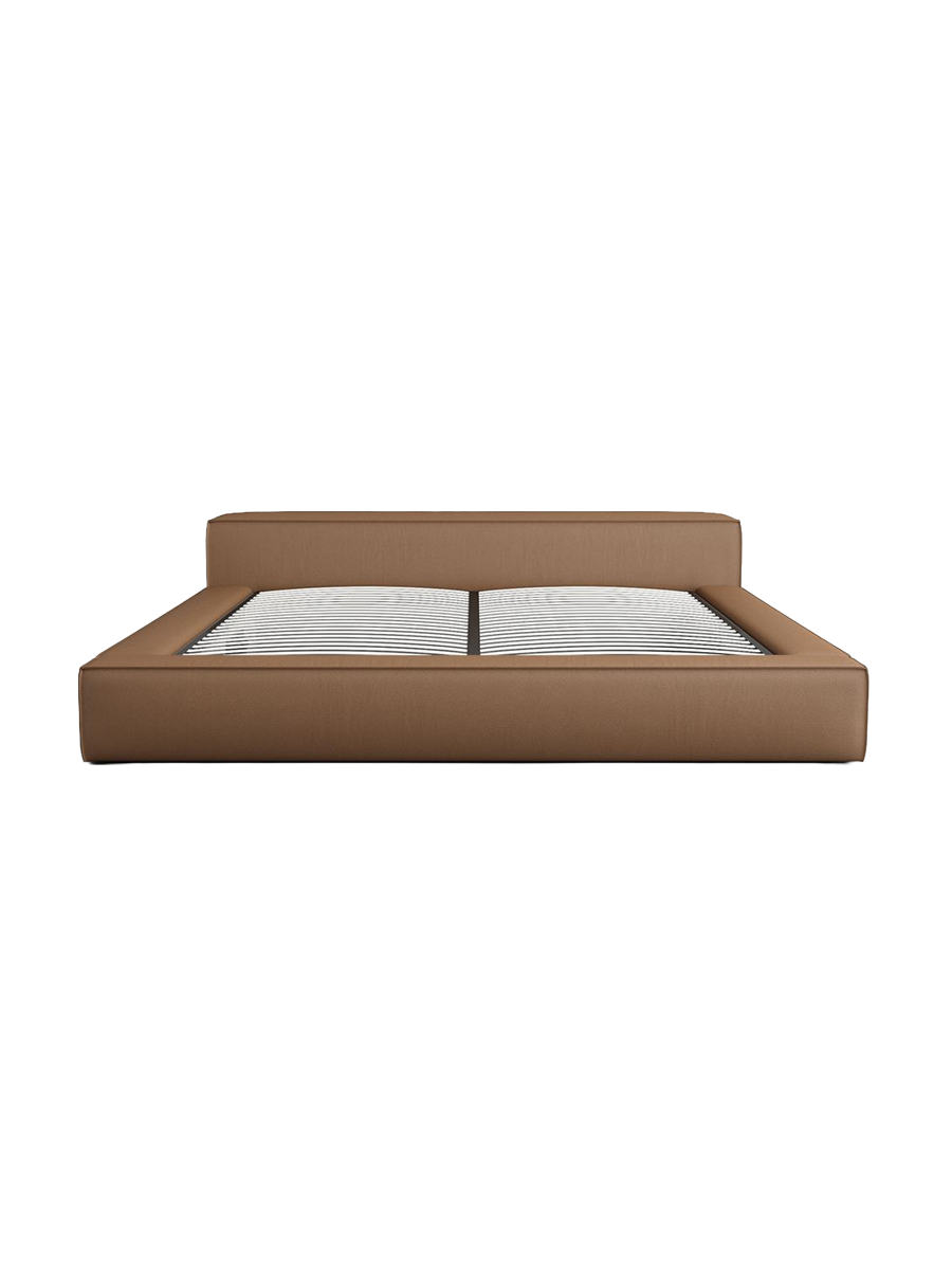 
Design Polsterbett „Alessa“ mit Ablagefach, Kunstleder Choco Brown - 140 x 200 cm