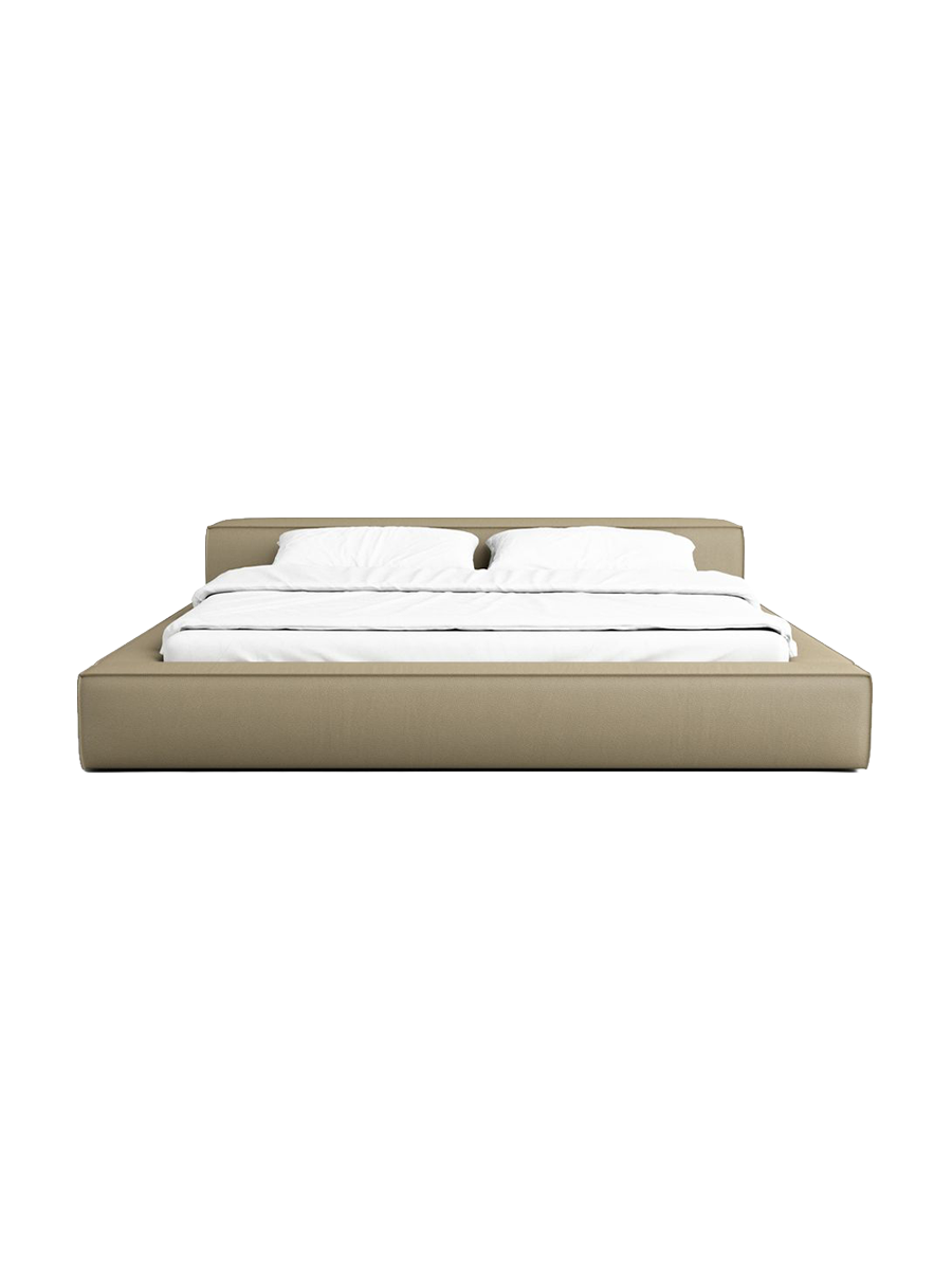 
Design Polsterbett „Alessa“ mit Ablagefach, Kunstleder Beige dunkel - 140 x 200 cm