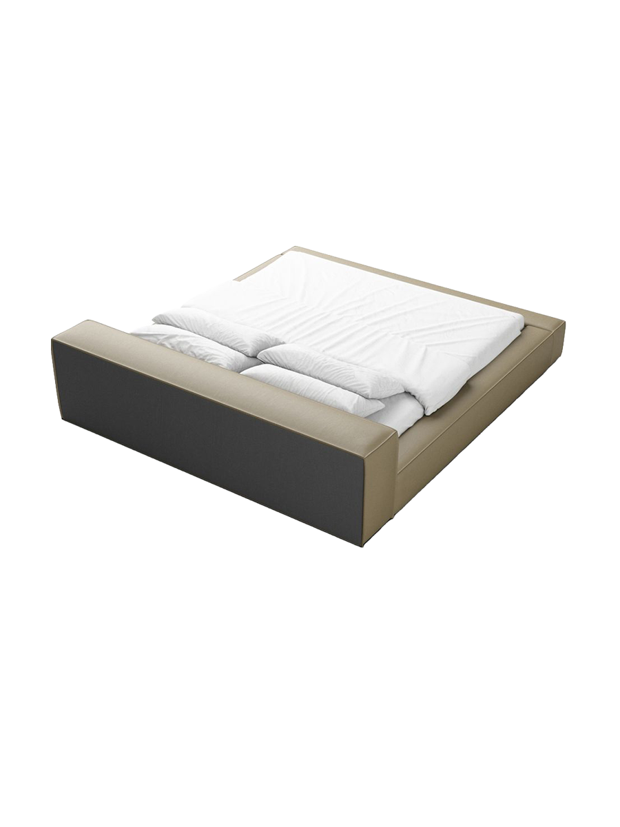 
Design Polsterbett „Alessa“ mit Ablagefach, Kunstleder Beige dunkel - 140 x 200 cm