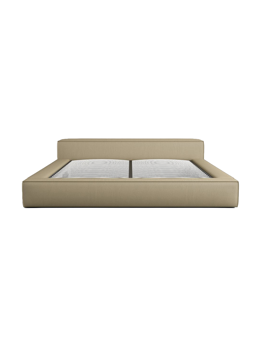 
Design Polsterbett „Alessa“ mit Ablagefach, Kunstleder Beige dunkel - 140 x 200 cm