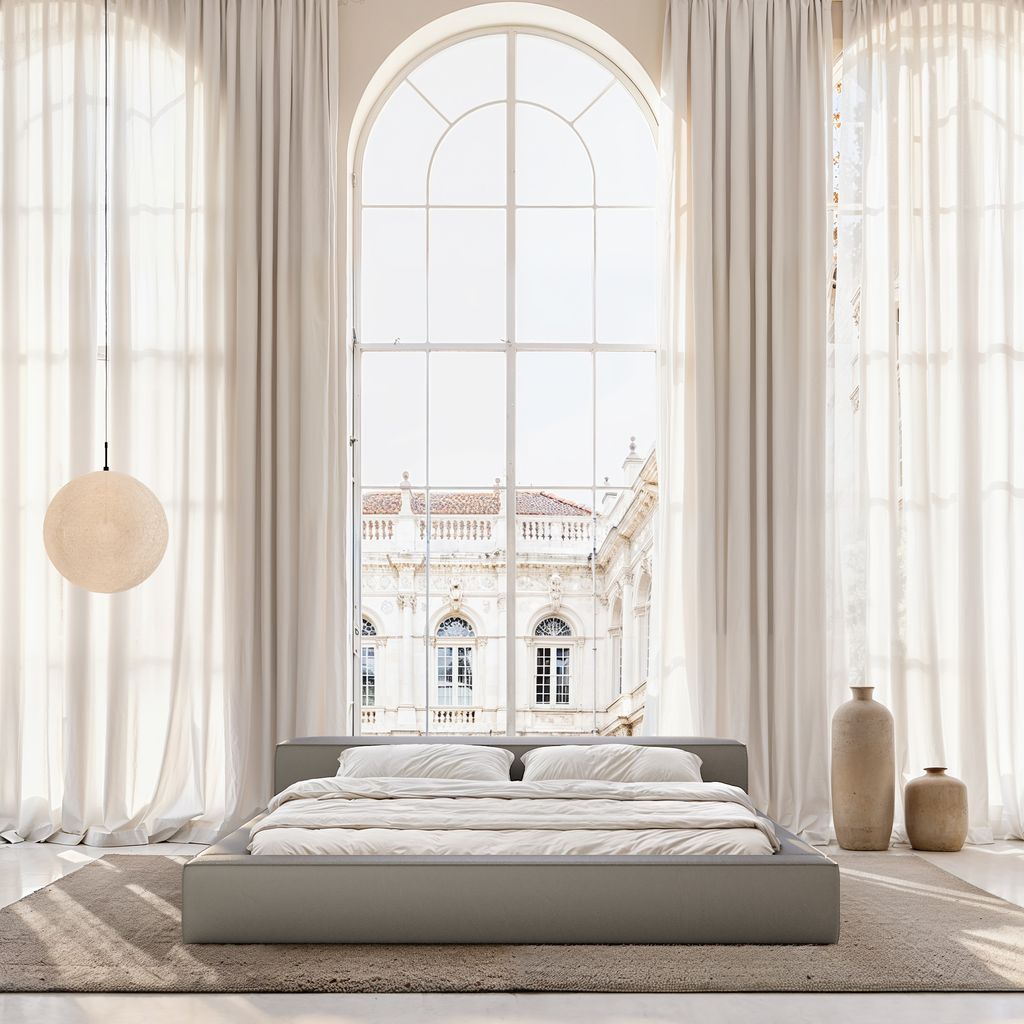 
Design Polsterbett „Alessa“ mit Ablagefach, Kunstleder Grau - 140 x 200 cm