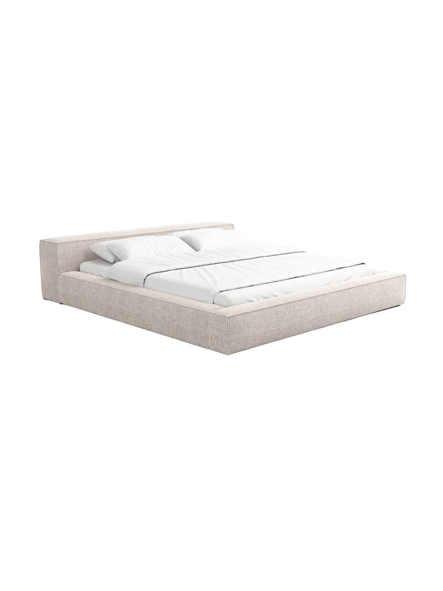 
Design Polsterbett „Alessa“ mit Ablagefach, Webstoff Beige - 140 x 200 cm