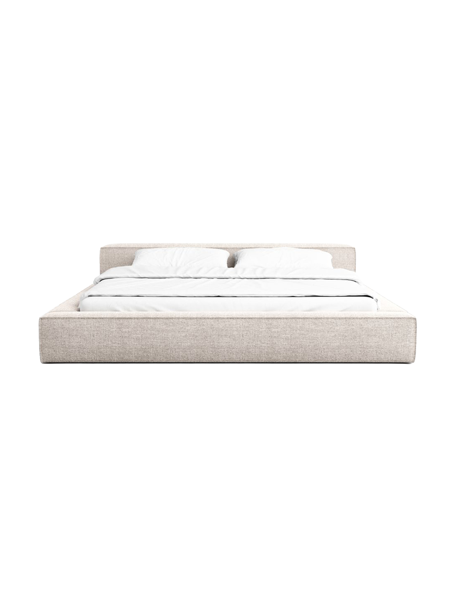 
Design Polsterbett „Alessa“ mit Ablagefach, Webstoff Beige - 140 x 200 cm