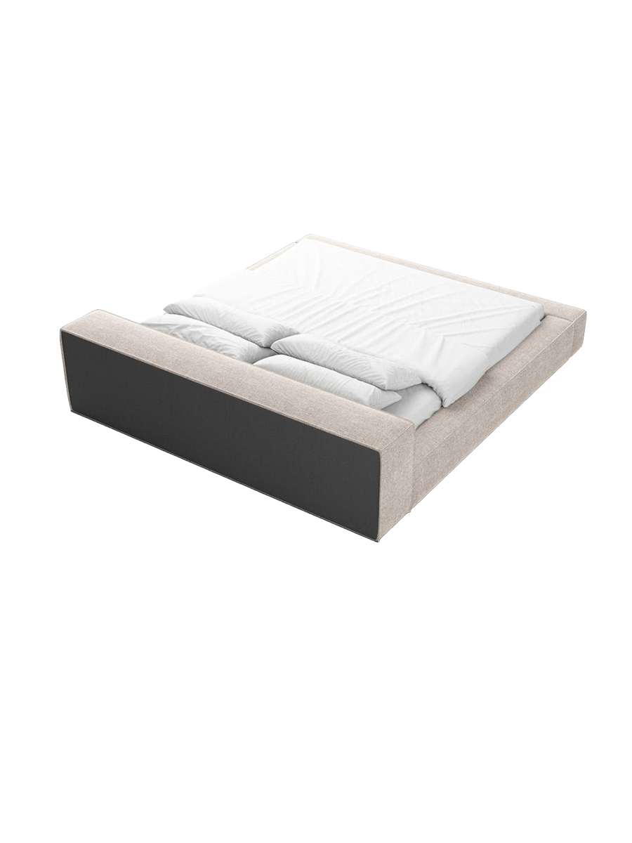 
Design Polsterbett „Alessa“ mit Ablagefach, Webstoff Beige - 140 x 200 cm
