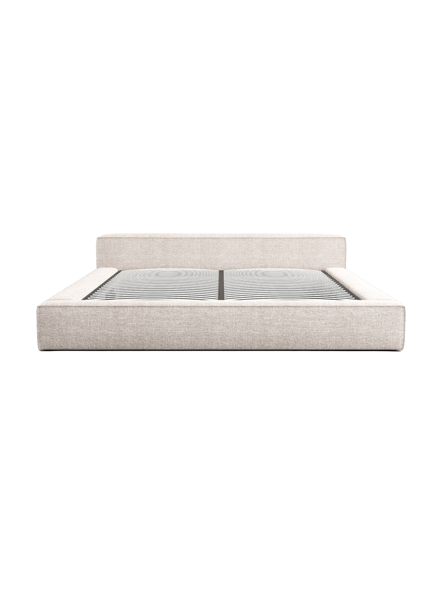 
Design Polsterbett „Alessa“ mit Ablagefach, Webstoff Beige - 140 x 200 cm